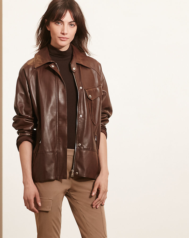Leather Full-Zip Jacket Lauren 1