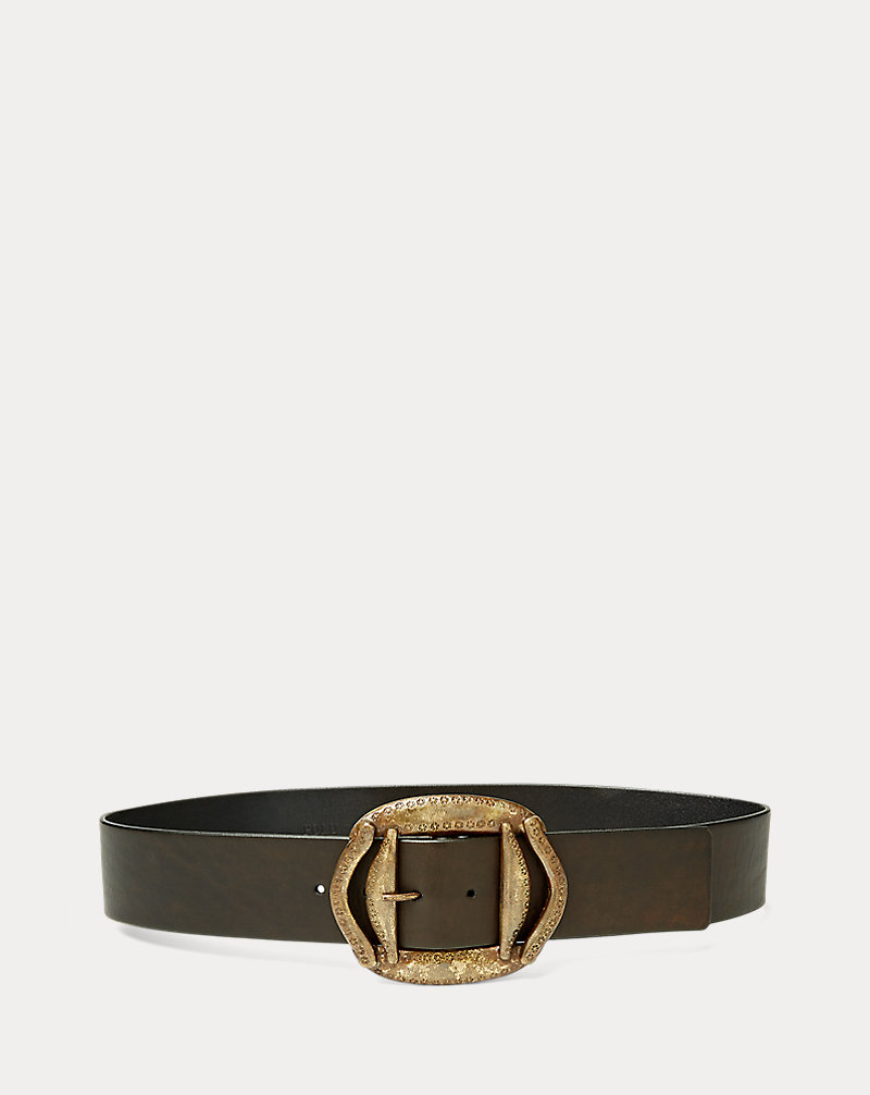 Hand-Burnished Leather Belt Polo Ralph Lauren 1