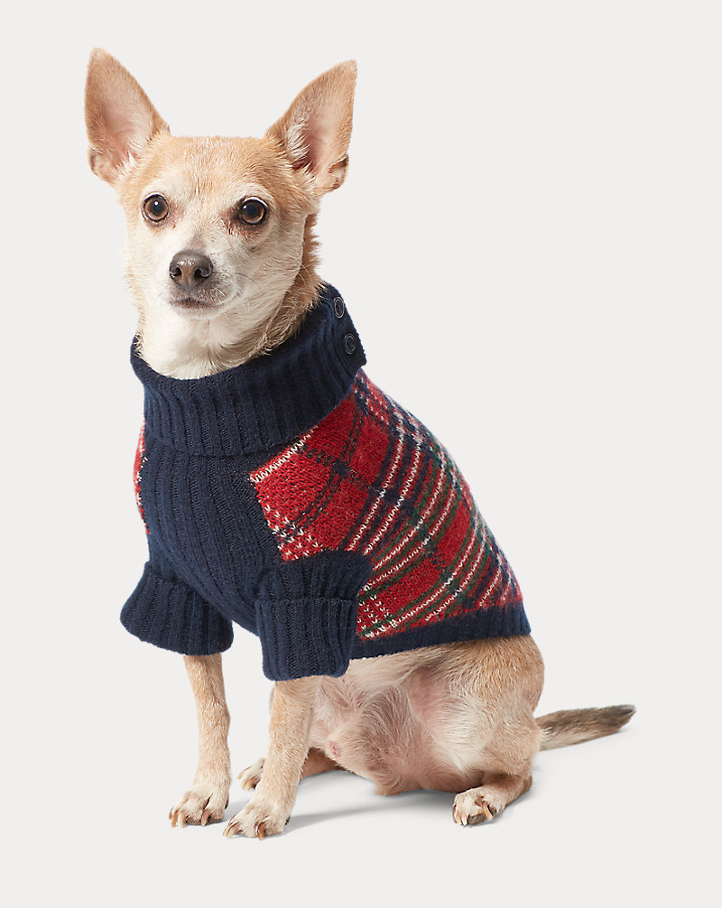 Plaid Wool-Blend Dog Sweater Ralph Lauren Pet 1