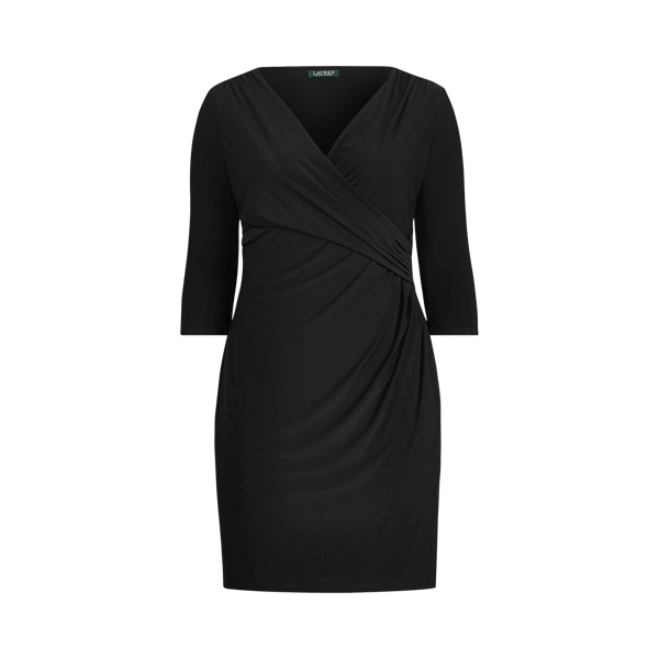 Faux-Wrap Jersey Dress Lauren Woman 1