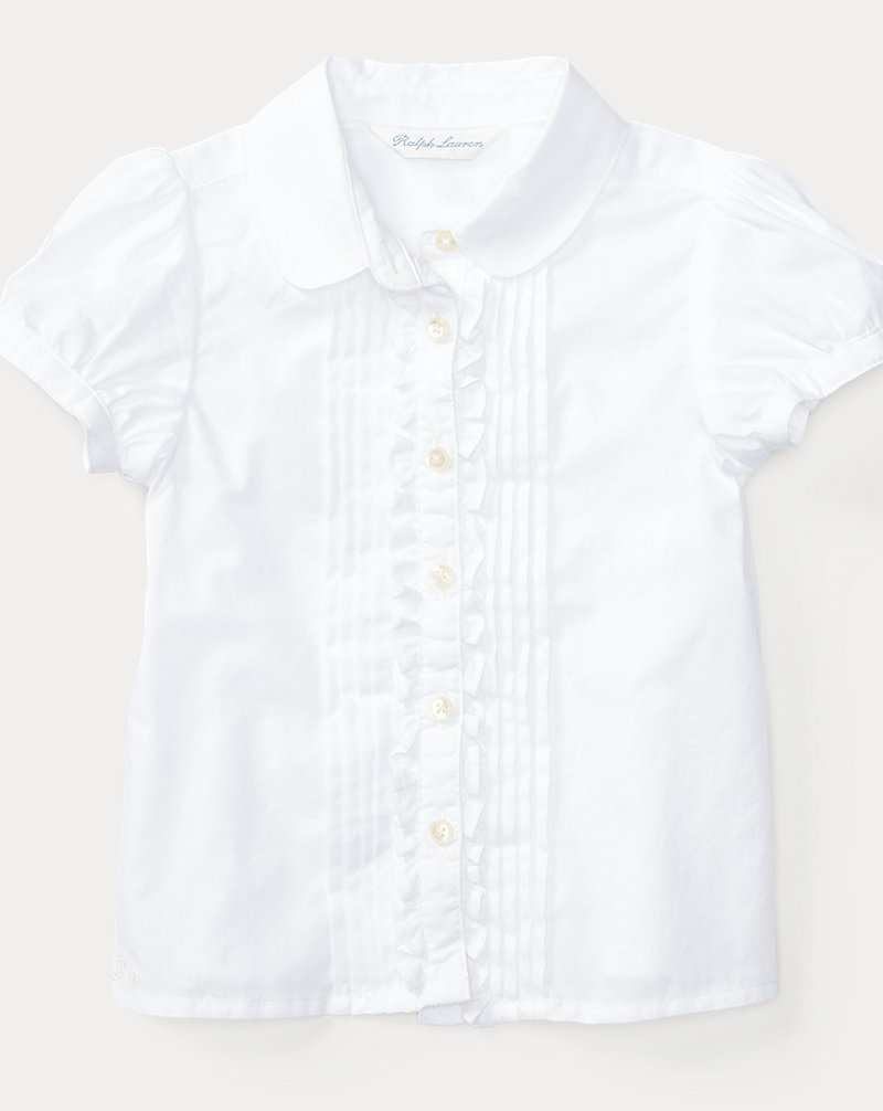 Ruffled Cotton Batiste Shirt Baby Girl 1