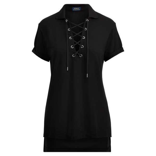 Lace Up Polo Shirt