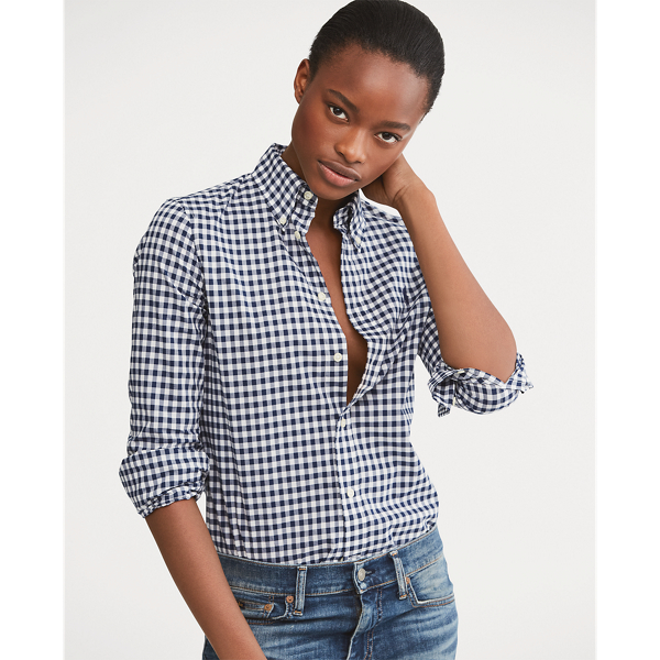 Ralph lauren slim fit gingham best sale shirt