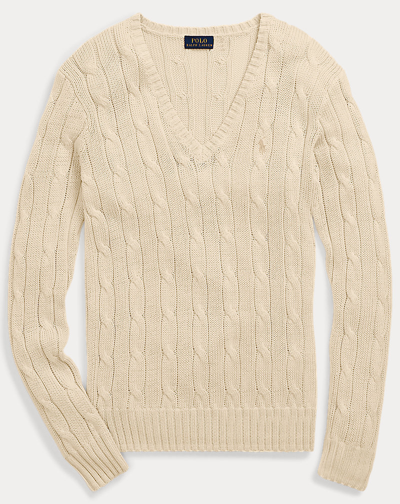 Cable-Knit V-Neck Sweater Polo Ralph Lauren 1