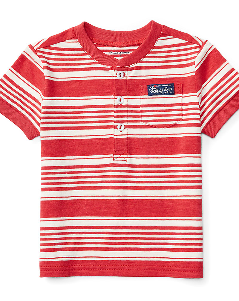 Striped Cotton Jersey Henley Baby Boy 1