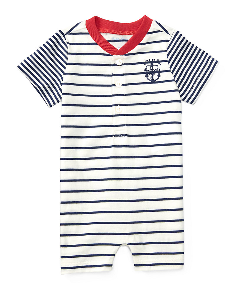 Striped Cotton Jersey Shortall Baby Boy 1