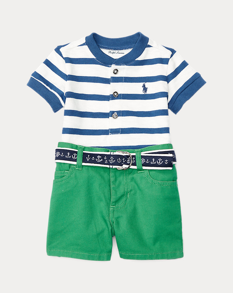 Henley Shirt & Short & Belt Set Baby Boy 1
