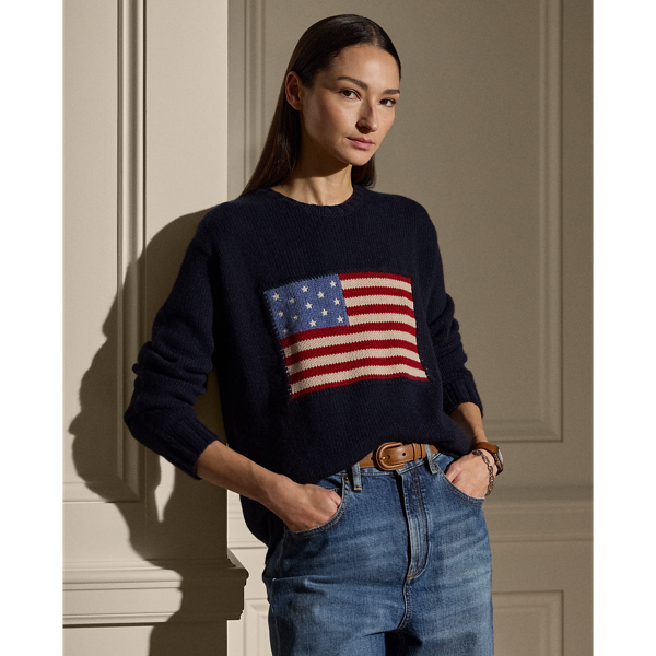 Flag Cashmere Crewneck Sweater