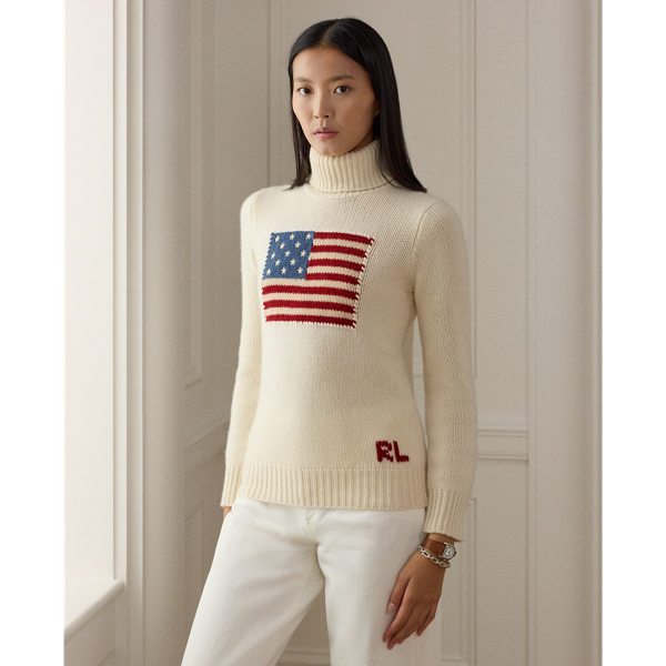 Flag Cashmere Turtleneck Sweater