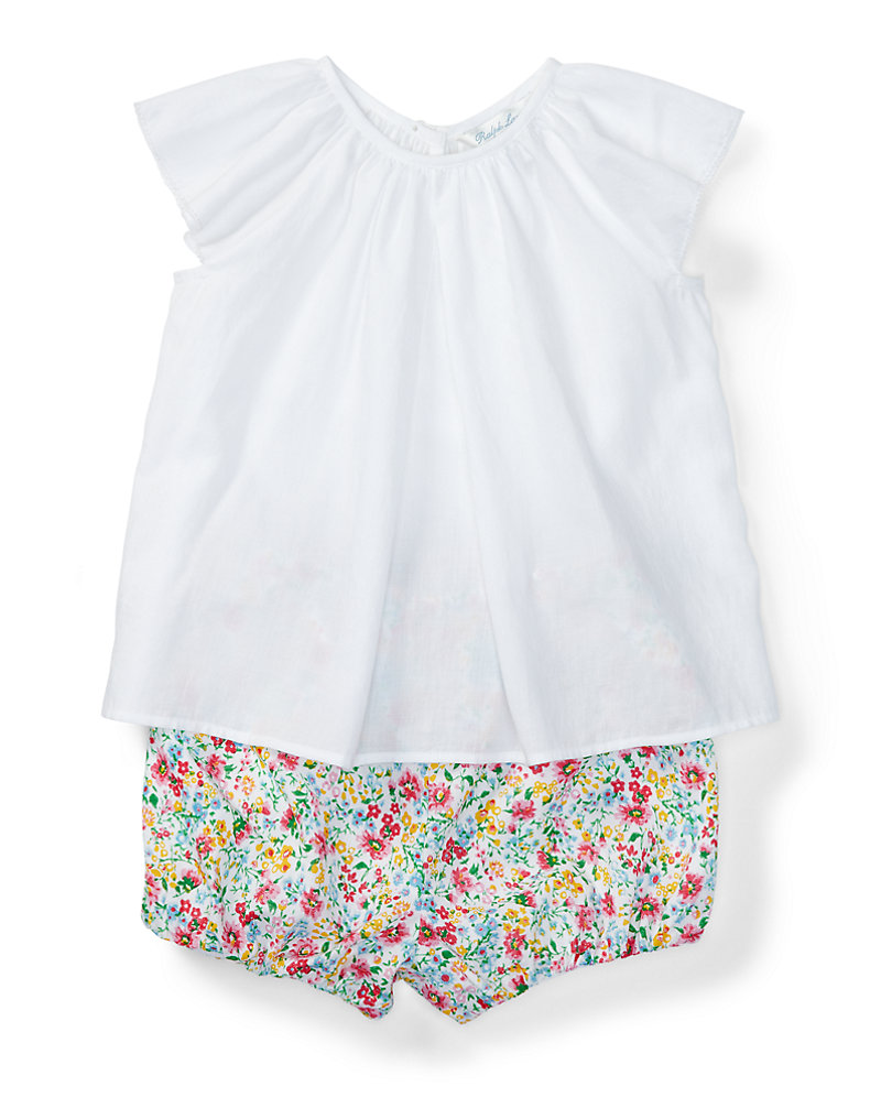 Cotton Top & Floral Bloomer Baby Girl 1