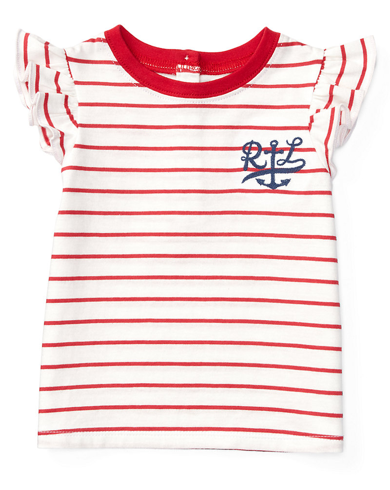Embroidered Striped Cotton Tee Baby Girl 1