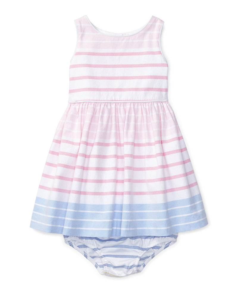 Striped Oxford Dress & Bloomer Baby Girl 1