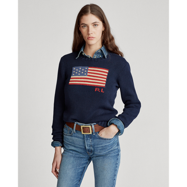 Polo ralph lauren american flag sweater on sale
