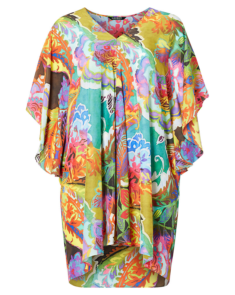 Floral Flutter-Sleeve Dress Lauren Woman 1