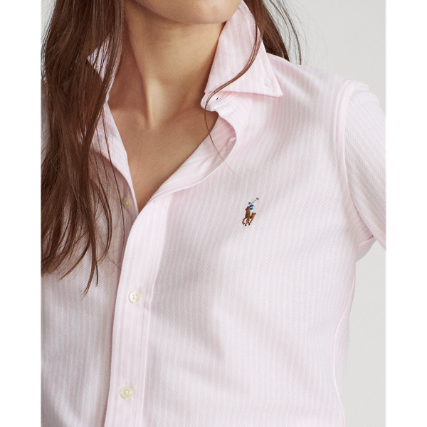 Polo Ralph Lauren Striped Knit Oxford Shirt - Long-sleeved 