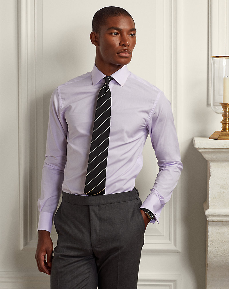 French Cuff End-on-End Shirt Purple Label 1