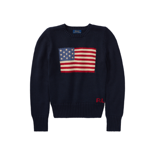 Flag Cotton Crewneck Sweater