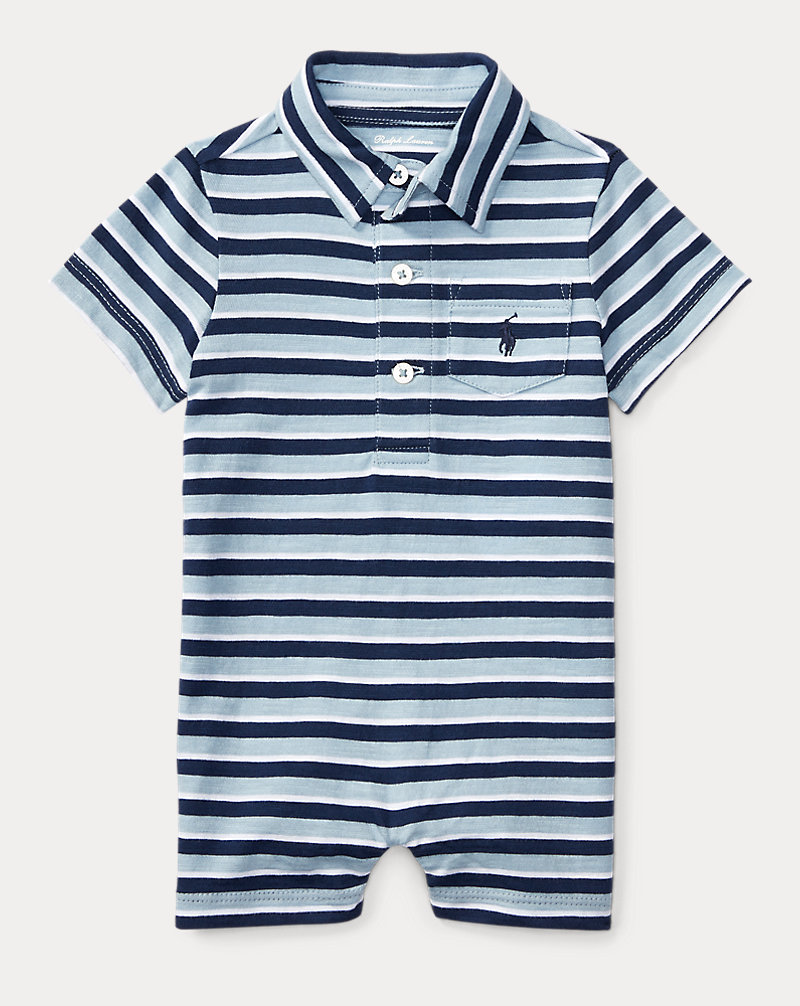 Striped Cotton Polo Shortall Baby Boy 1