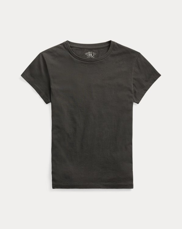 T-shirt de gola redonda em malha de algodão