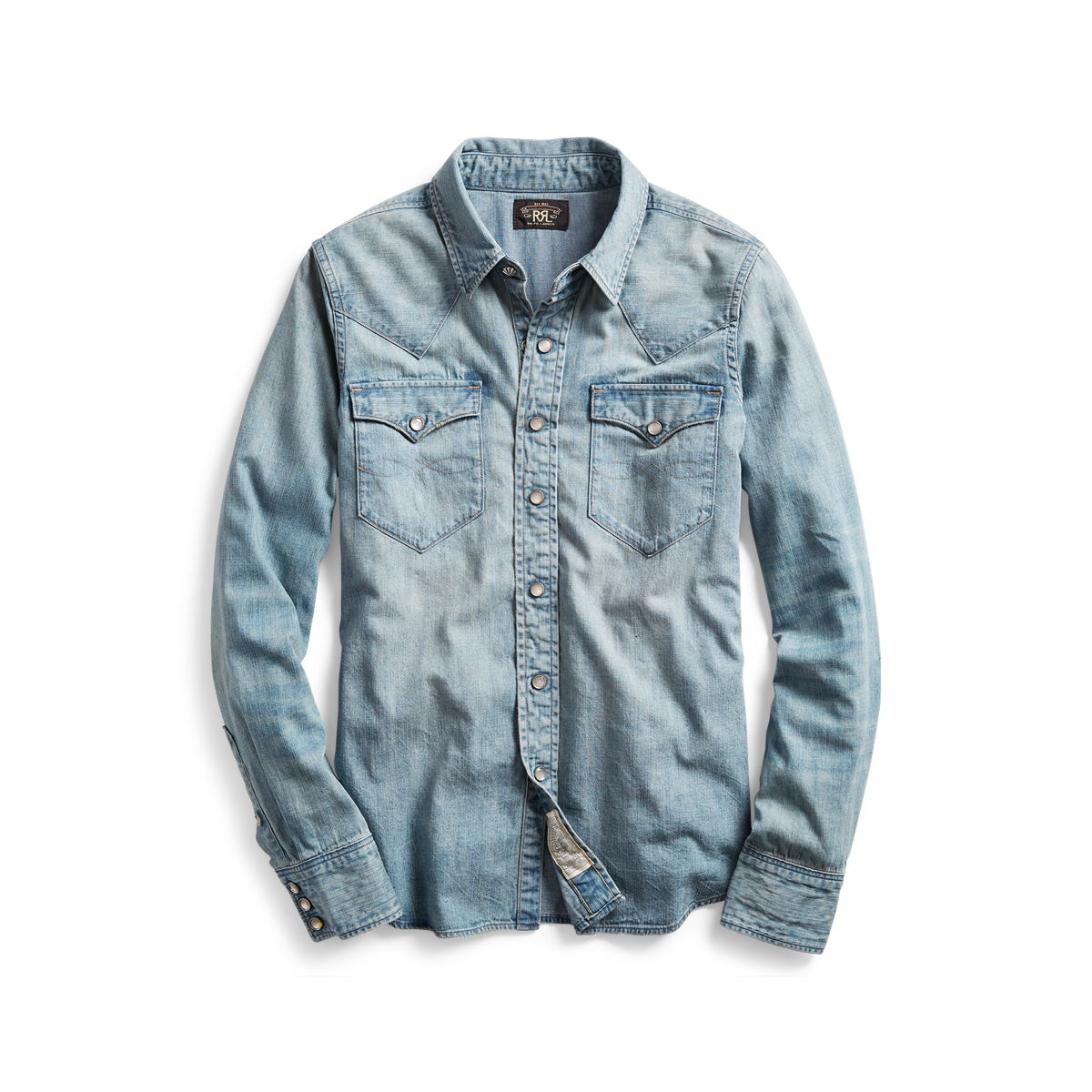 Distressed Denim Western Shirt