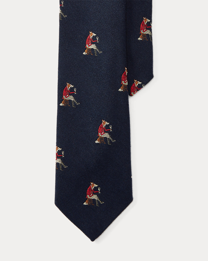 Fox Wool-Silk Narrow Tie Polo Ralph Lauren 1