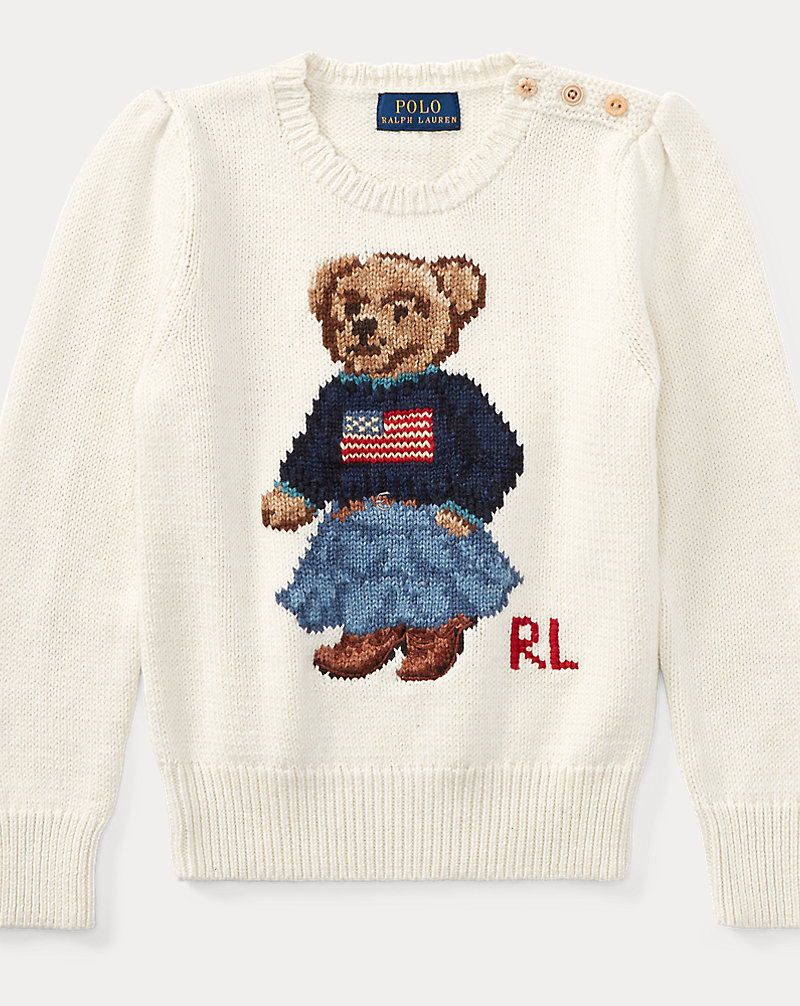 Polo Bear Cotton Sweater Girls 2-6x 1