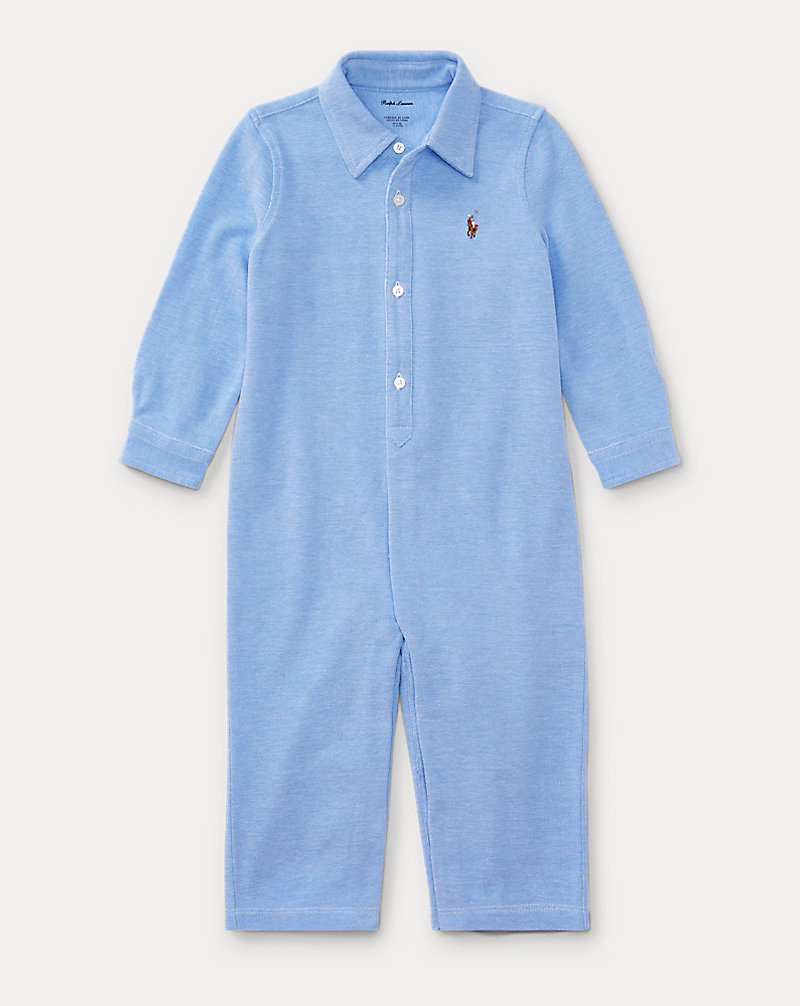 Knit Cotton Oxford Coverall Baby Boy 1