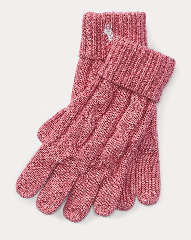 Cable-Knit Cotton Gloves Girls 7-16 1