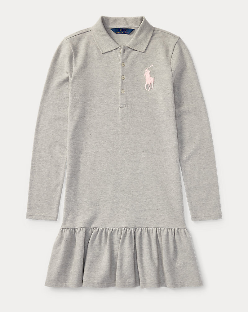 Cotton Long-Sleeve Polo Dress Girls 7-16 1