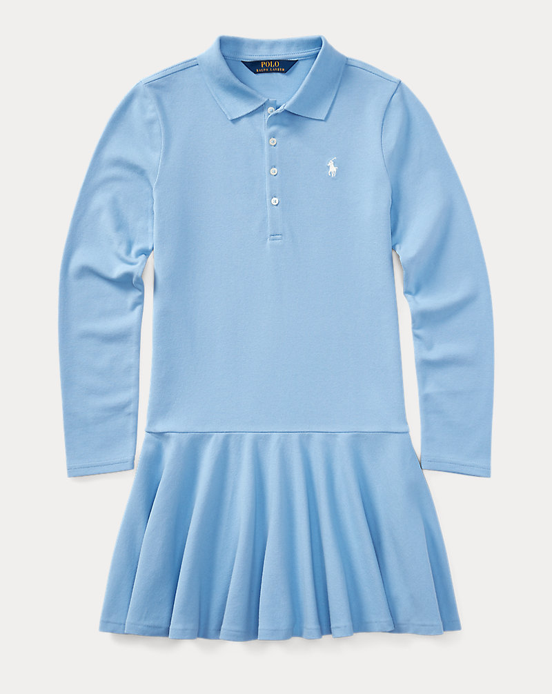 Cotton Long-Sleeve Polo Dress Girls 7-16 1