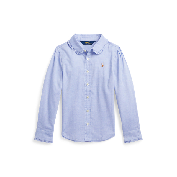 Ruffled Cotton Oxford Shirt Girls 2-6x 1