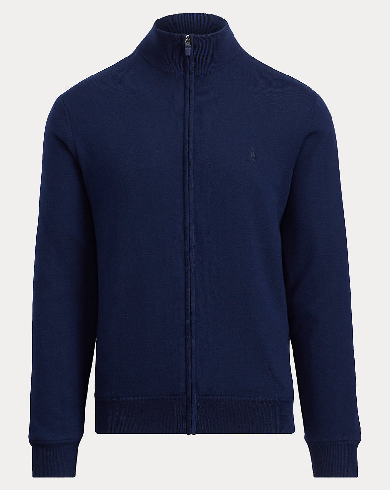 Merino Wool Full-Zip Sweater Polo Golf 1
