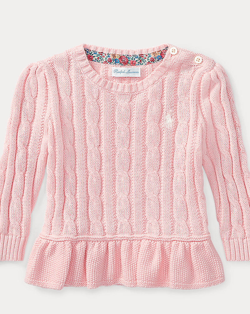 Cable-Knit Peplum Sweater Baby Girl 1