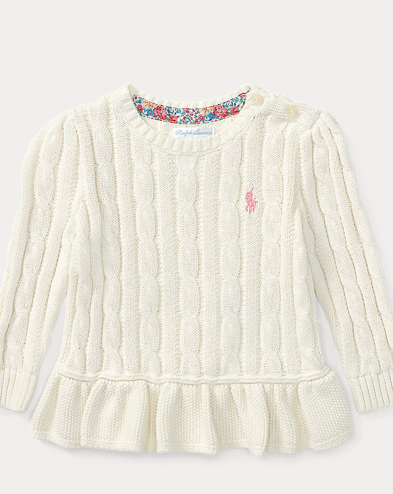 Cable-Knit Peplum Sweater Baby Girl 1