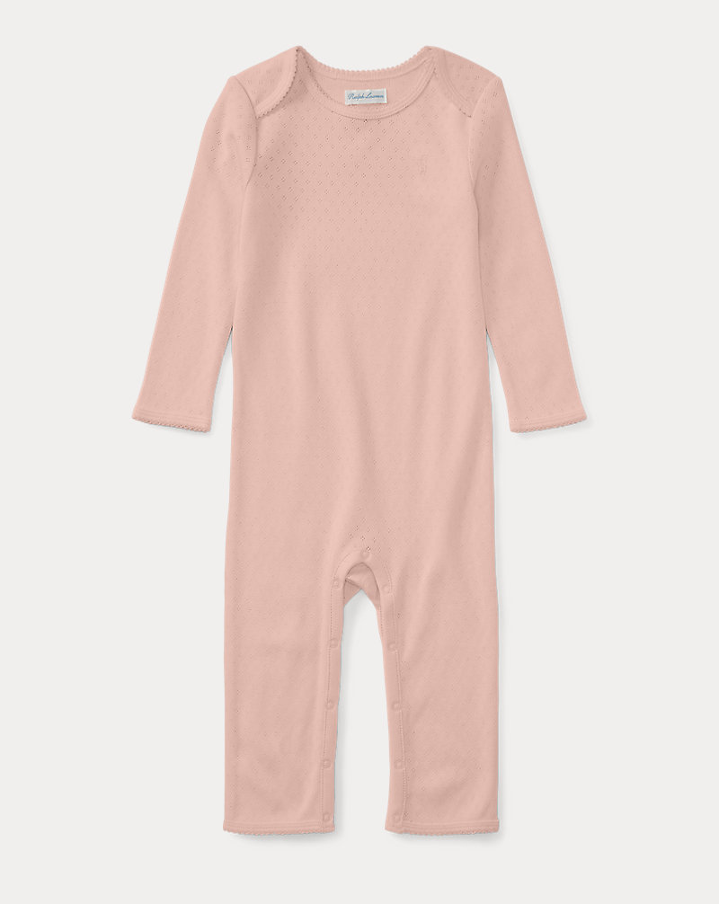 Pointelle Cotton Coverall Baby Girl 1