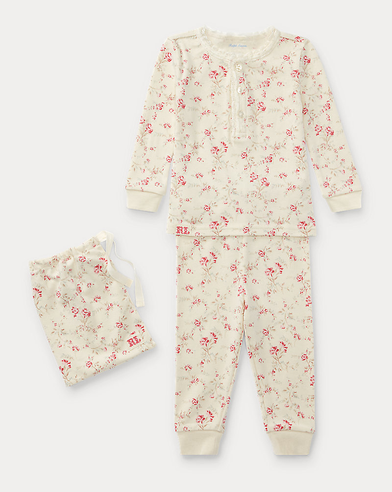 Floral Toile Cotton Pajama Set Baby Girl 1