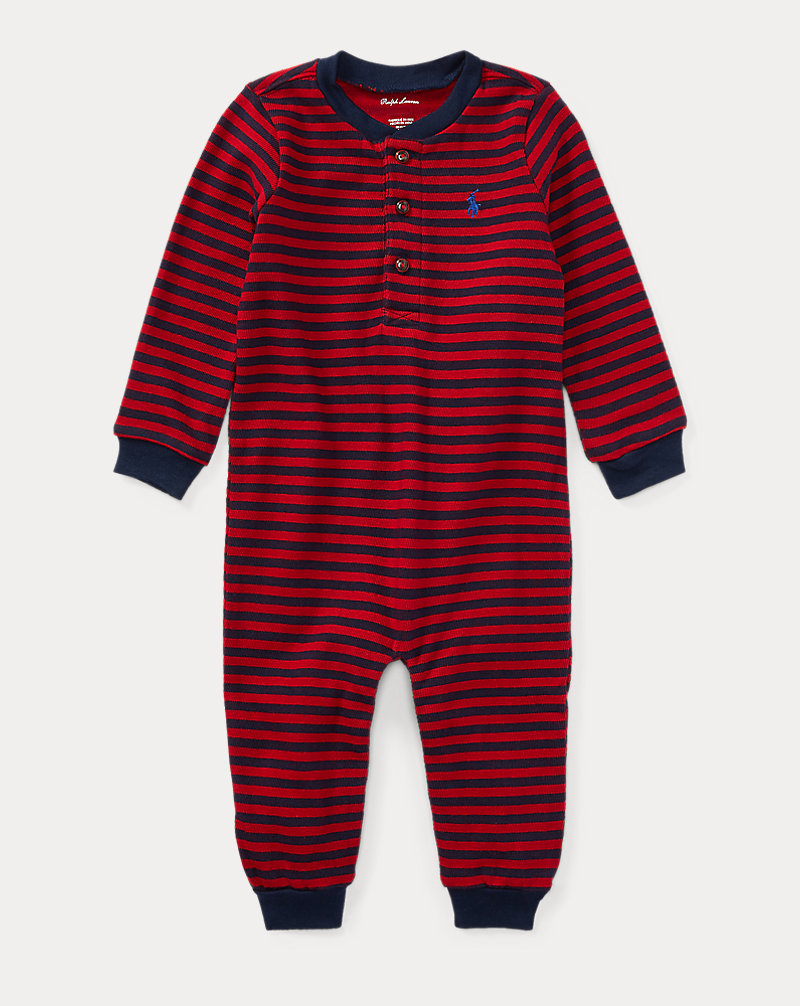 Striped Cotton Jersey Coverall Baby Boy 1