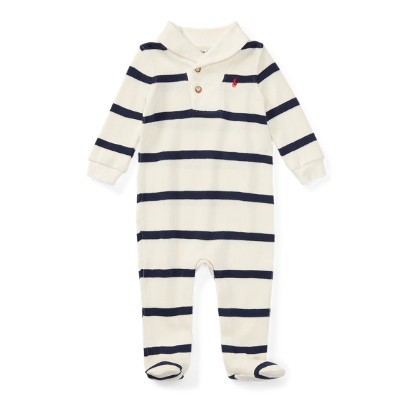 Striped French-Rib Coverall Baby Boy 1
