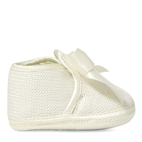Addison Knit Slipper With Bow Baby 1