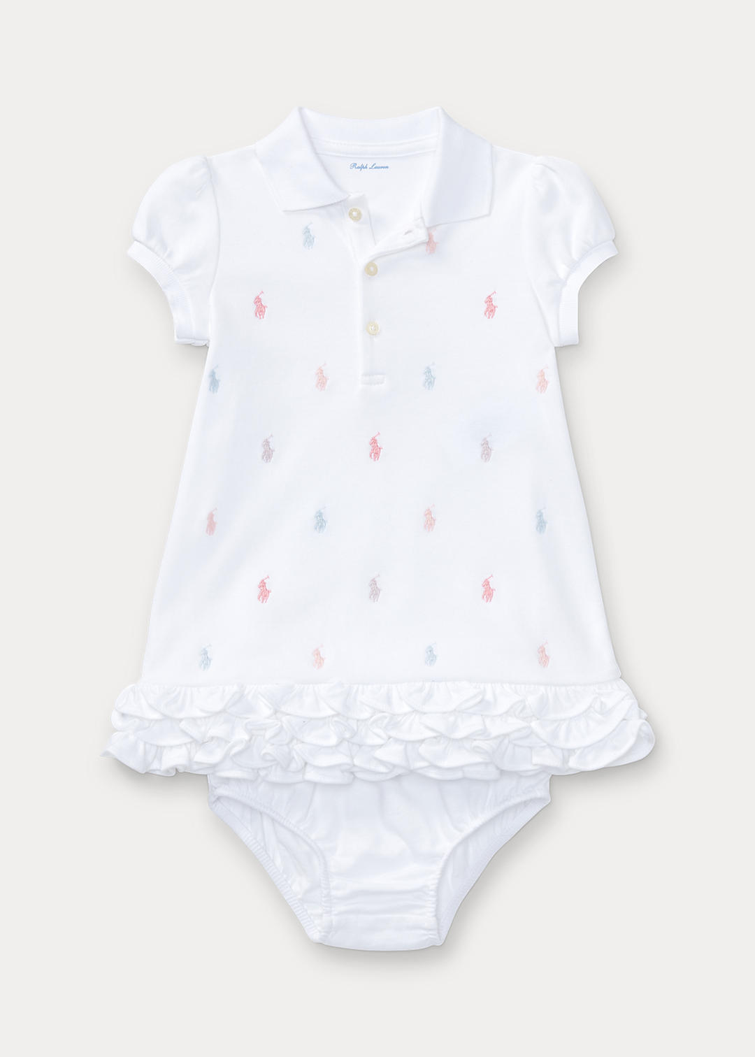 Baby Girl Ruffled Polo Dress & Bloomer 2