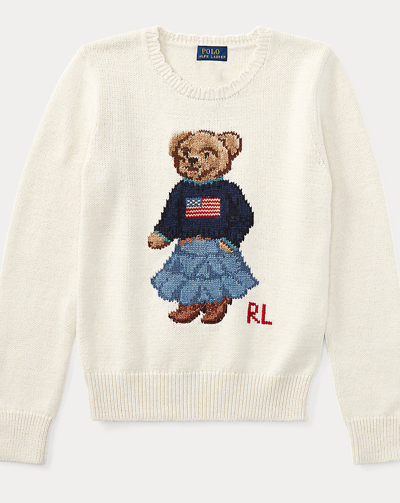 Polo Bear Cotton Sweater Girls 7-16 1