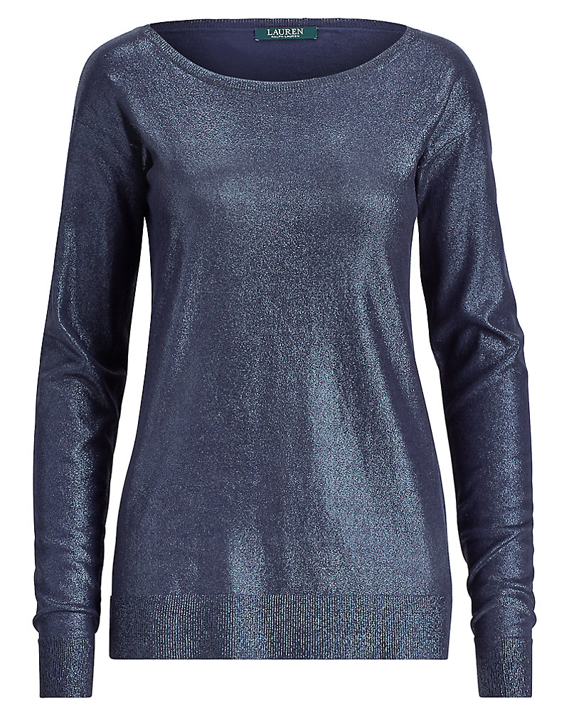 Metallic Cotton-Blend Sweater Lauren 1