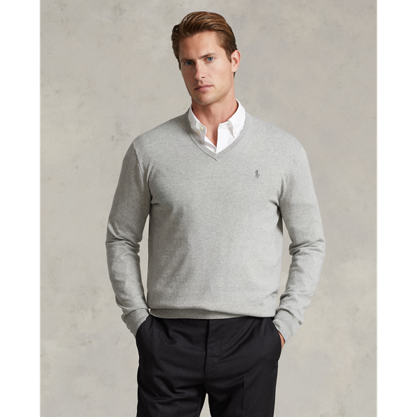 Slim Fit Cotton V-Neck Sweater