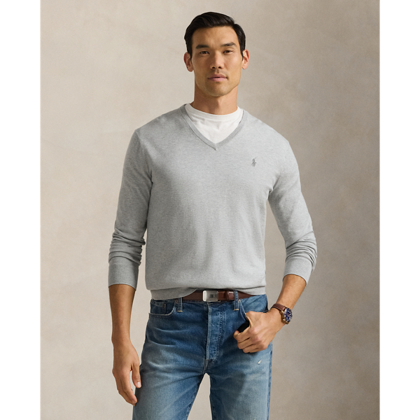 Slim Fit Cotton V-Neck Sweater