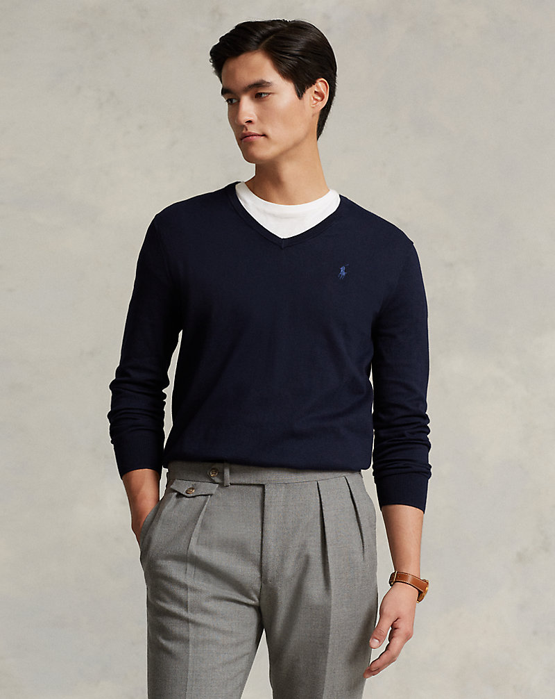 Slim Fit Cotton V-Neck Sweater Polo Ralph Lauren 1
