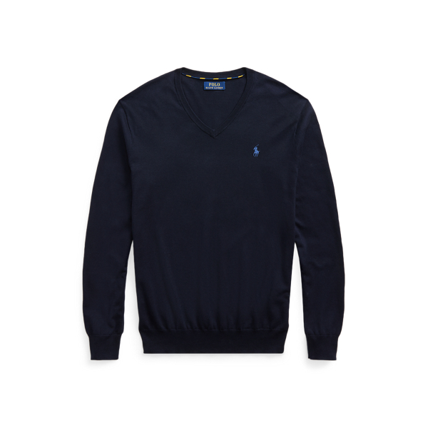 Slim Fit Cotton V Neck Sweater