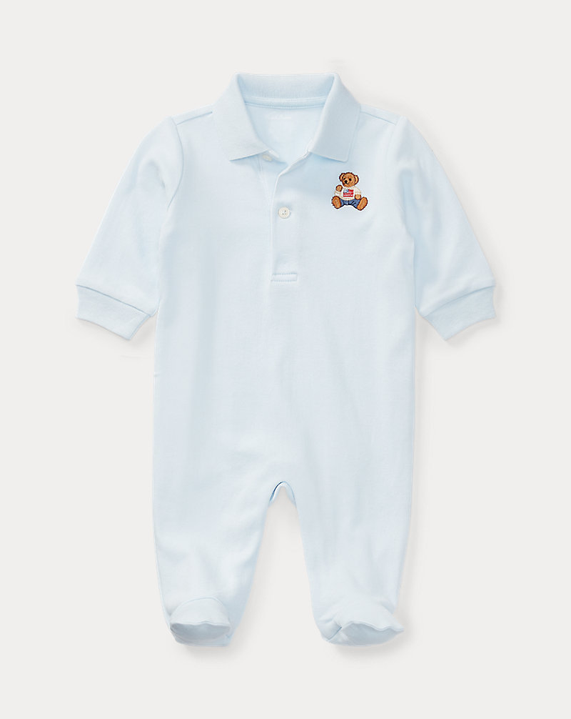 Polo Bear Cotton Coverall Baby Boy 1