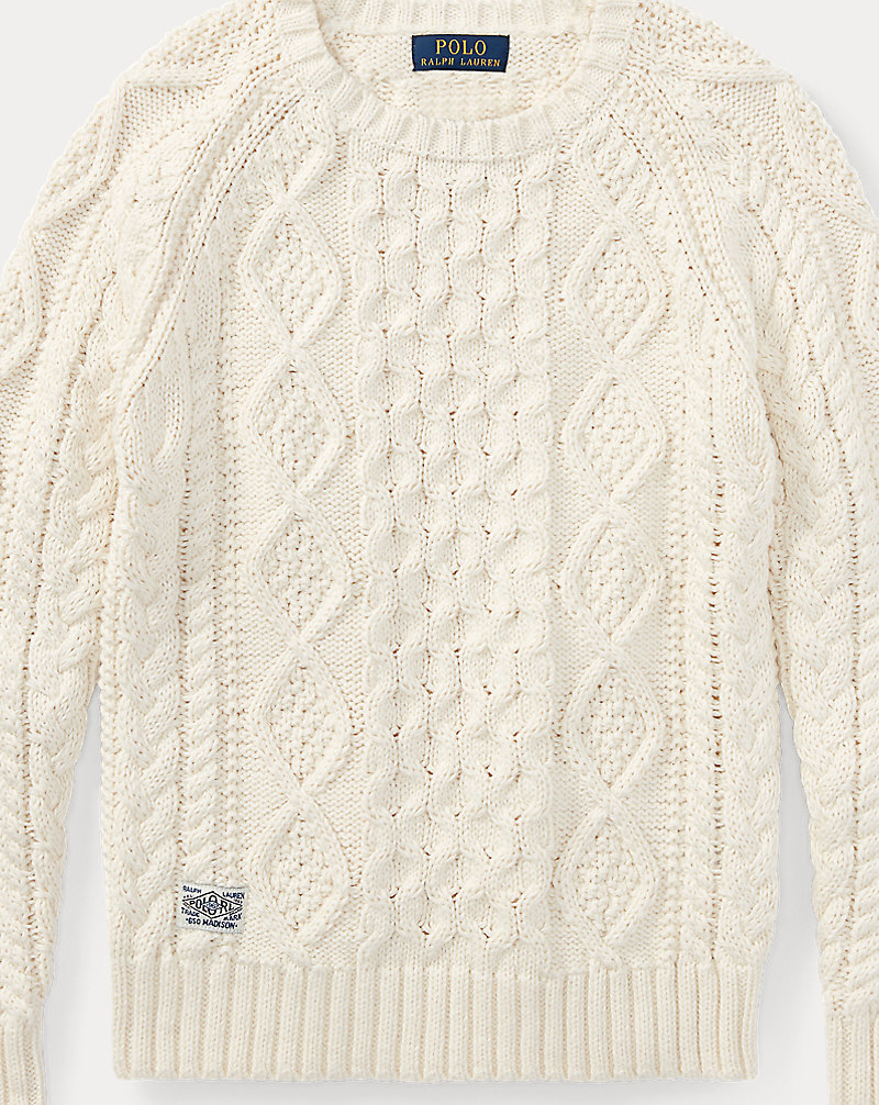 Aran-Knit Cotton Sweater Boys 8-20 1