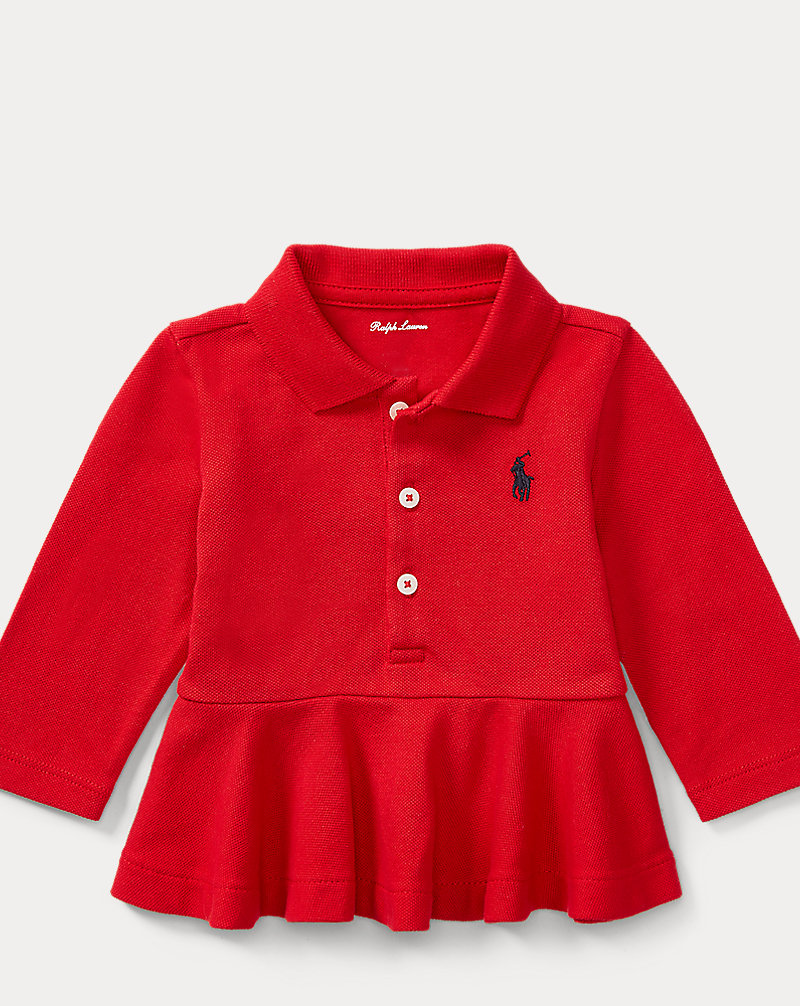 Peplum Long-Sleeve Polo Shirt Baby Girl 1