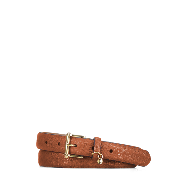 Stingray-Embossed Leather Belt Lauren 1
